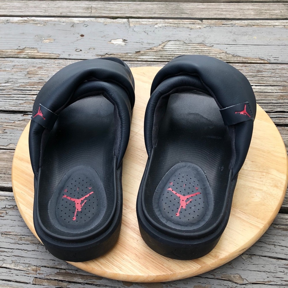 Jordan Black Slides Women 11 (Men 12.5) Sophia Platform DO8863 Crisscross Straps - Picture 9 of 12